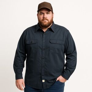 Carhartt long sleeve navy work shirt poly/cotton blend.  Size 2xl. H4